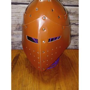 Medieval Brown Vegan Leather  Helmet Viking Pirate Warrior Hat Soldier Cosplay